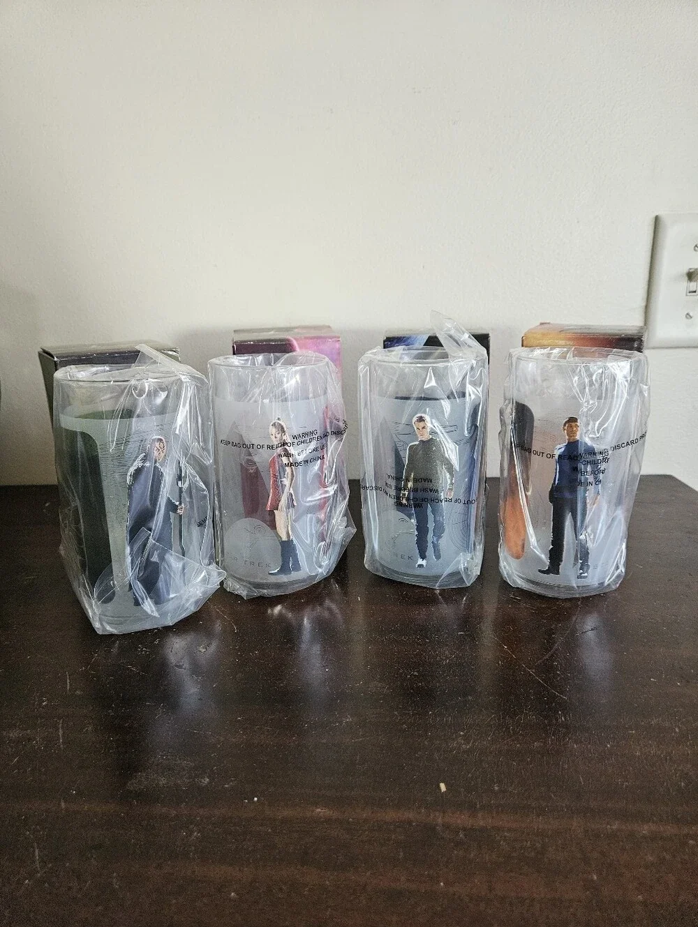 2009 Burger King Star Trek Movie Glasses Complete Set Of 4 Sealed Mint